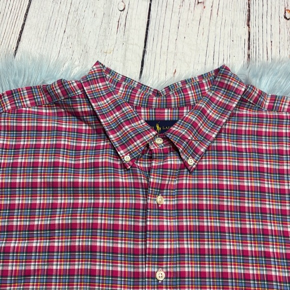 Ralph Lauren Pink Blue Check Classic Button Down Shirt sz 4XLT - Picture 2 of 10